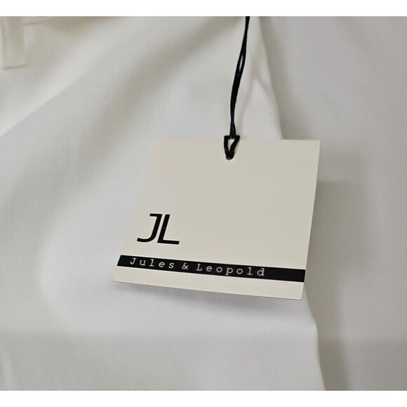 Jules Leopold Straight Leg Slacks pull On Ankle Length White Medium NWT - Picture 4 of 8